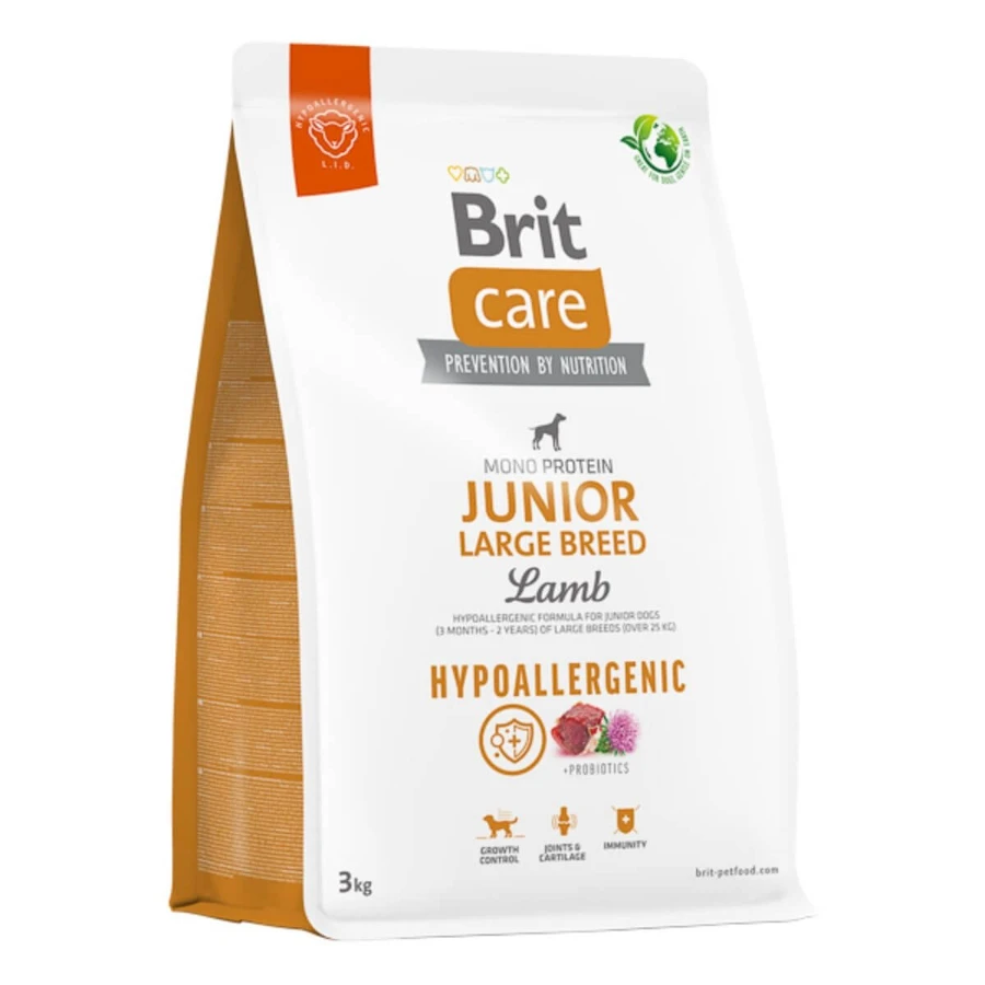 BRIT Care Hypoallergenic Hypoallergenic Junior Large Breed, L-XL, Honey, single protein dry food for junior dogs, immune system & allergies, 3kg