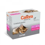 CALIBRA Premium Line Kitten , Zalm en Kalkoen, zakjes natvoer voor jonge katten, (in saus), multipack, 100g x 12st
