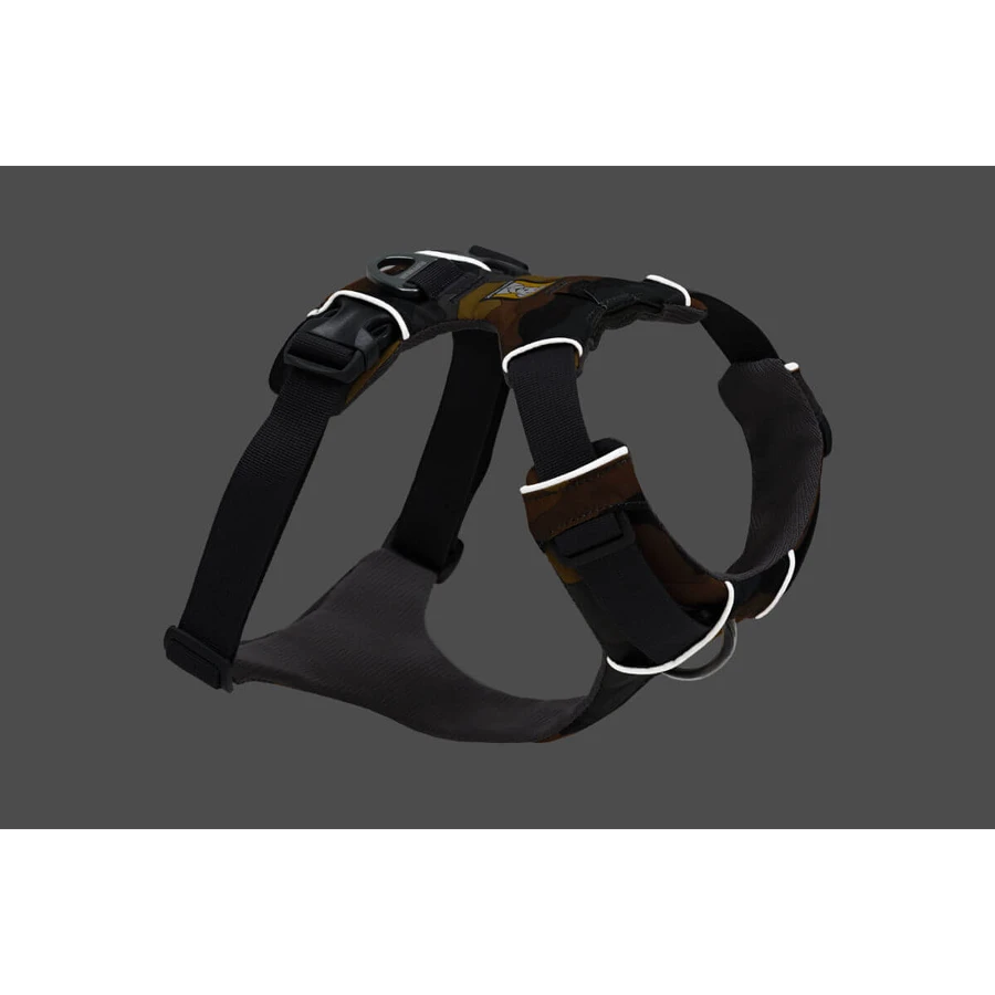 RUFFWEAR Front Rage Moonlight Mountains, Doppelgeschirr (Brust&Rücken) Hundetraining, verstellbar, reflektierend, braun und grau, S(56-69cm)