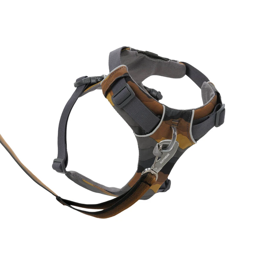RUFFWEAR Front Rage Moonlight Mountains, Doppelgeschirr (Brust&Rücken) Hundetraining, verstellbar, reflektierend, braun und grau, S(56-69cm)