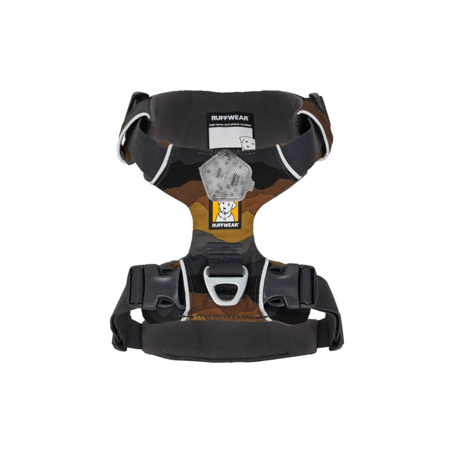 RUFFWEAR Front Rage Moonlight Mountains, Doppelgeschirr (Brust&Rücken) Hundetraining, verstellbar, reflektierend, braun und grau, S(56-69cm)