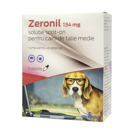ZERONIL, uitwendige ontworming honden, S-M(10 - 20kg), pipetten, 134mg x 6st