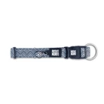 MAX & MOLLY Smart ID Mykonos Black, dog collar, adjustable, polyester, black and white, trident buckle, M(34-55 x 2cm)