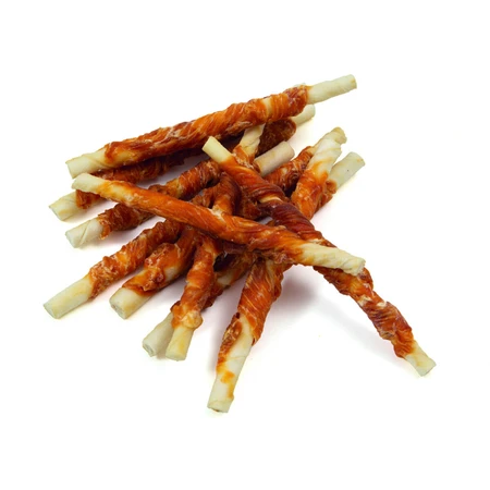 LEOPET Viking Viking Rohhautsticks mit Huhn, M, Huhn und Rind, getreidefreier Belohnungsbeutel für Hunde, 80g