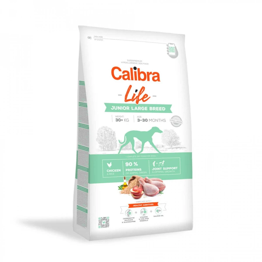 CALIBRA Life Junior Large Breed, L-XL, Chicken, nourriture sèche pour chiens juniors, 2.5kg
