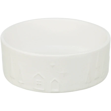 TRIXIE Kerst, hondenbak, rond, keramiek, wit, 0.3l, ⌀12cm