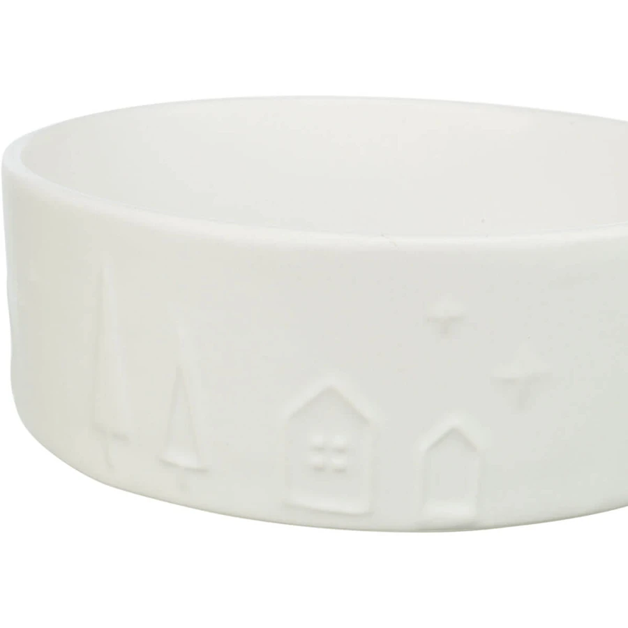 TRIXIE Kerst, hondenbak, rond, keramiek, wit, 0.3l, ⌀12cm