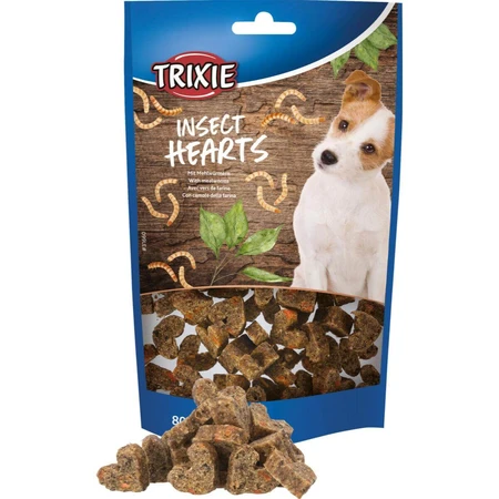 TRIXIE Hearts, XS-XL, Insects, cereal-free reward bag for dogs, allergies, 80g