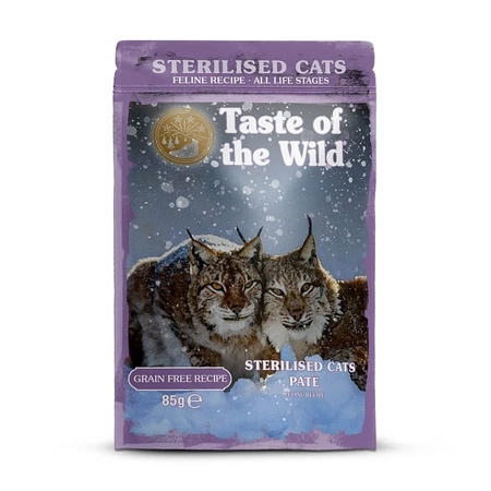 TASTE OF THE WILD Sterilized, Chicken, sachet de nourriture humide sans grain pour chats stérilisés, (pâté), 85g