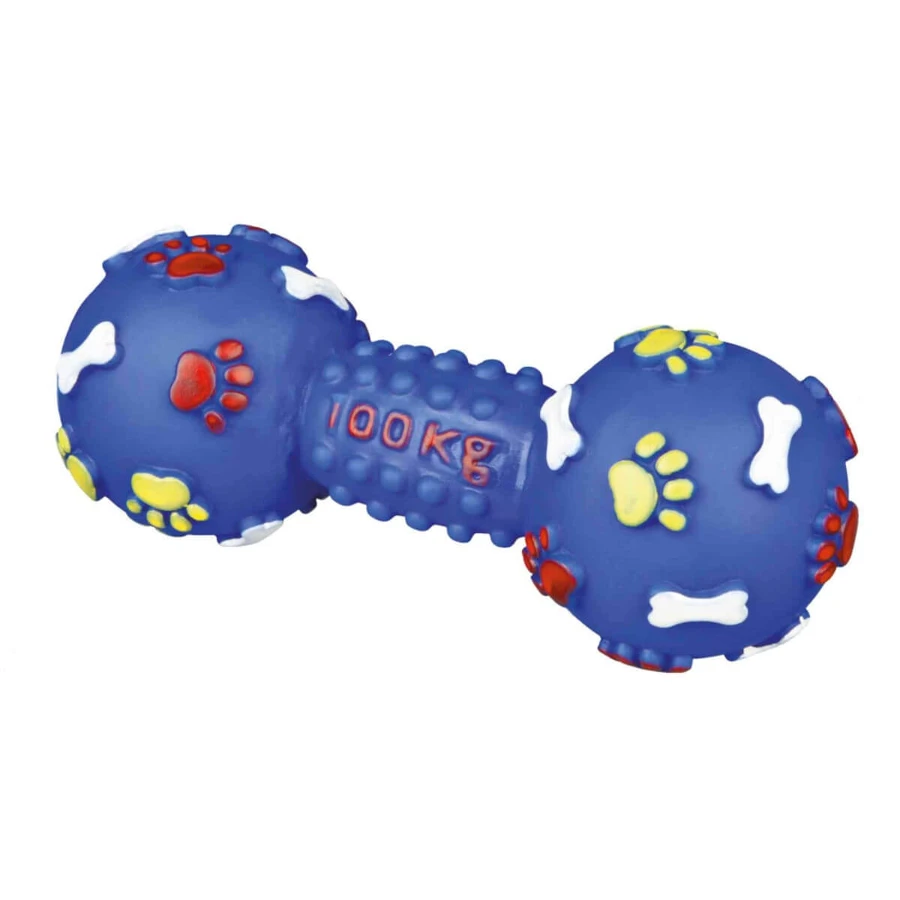 TRIXIE, dog dumbbell toy, with sound, vinyl, 15cm, multicolor