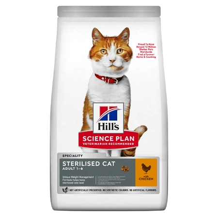 HILL'S SCIENCE PLAN Adult Sterilized, Huhn, Trockenfutter für sterilisierte Katzen, 1,5kg