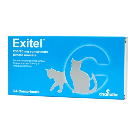 EXITEL 230/20mg, internal deworming for cats, tablets, 24buc