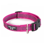 JULIUS-K9 Color & Gray, adjustable collar with handle dogs, nylon, 20mm x 27-42cm, pink with grey