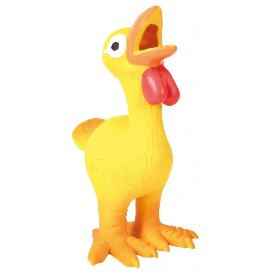 Trixie, speelgoed haan honden, met geluid, latex, 14cm, veelkleurig