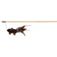 Trixie, caña de pescar de madera con ratón, juguete, gatos, negro, 50cm