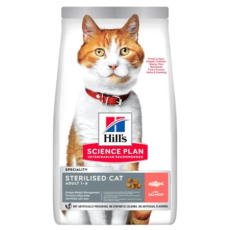 HILL'S Science Plan Sterilized, Salmón, alimento seco para gatos esterilizados, 1,5kg