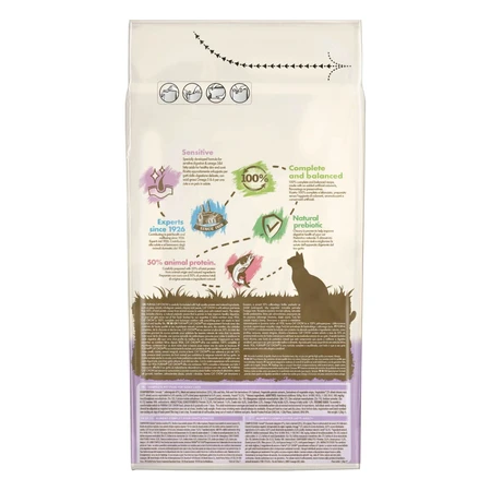 PURINA Cat Chow Sensitive, saumon, nourriture sèche pour chats souffrant de sensibilités digestives, 1.5kg