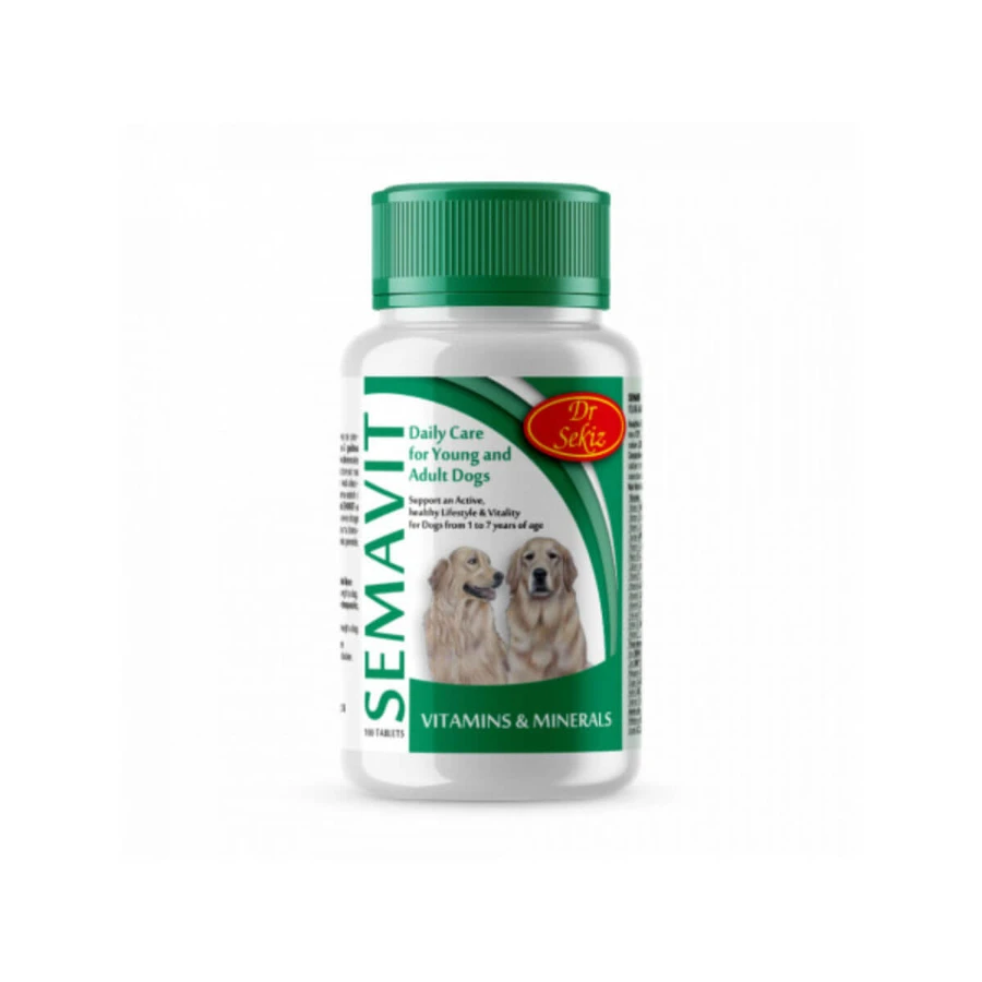 DR. SEKIZ Semavit, XS-XL, multiwitamina dla psów, butelka, 100 tabletek: ceny i cechy