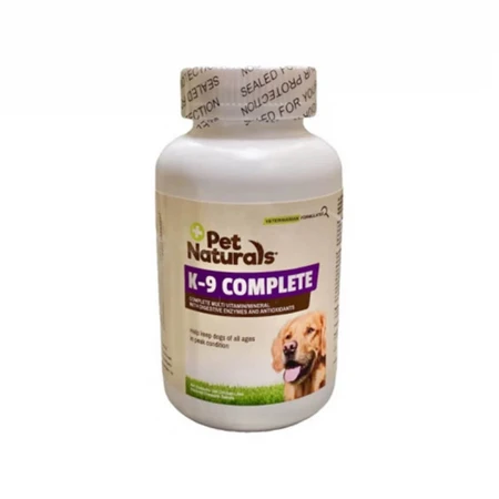 PET NATURALS K-9 Complete, XS-XL, multivitamin for dogs, click bottle, 180 tablets