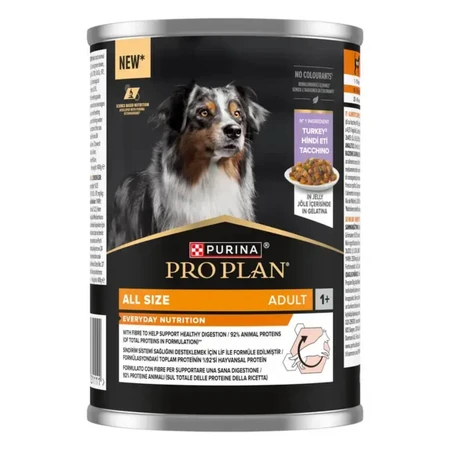 PURINA Pro Plan Everyday Nutrition, XS-XL, dinde, nourriture humide en conserve pour chiens, (en aspic), 400g