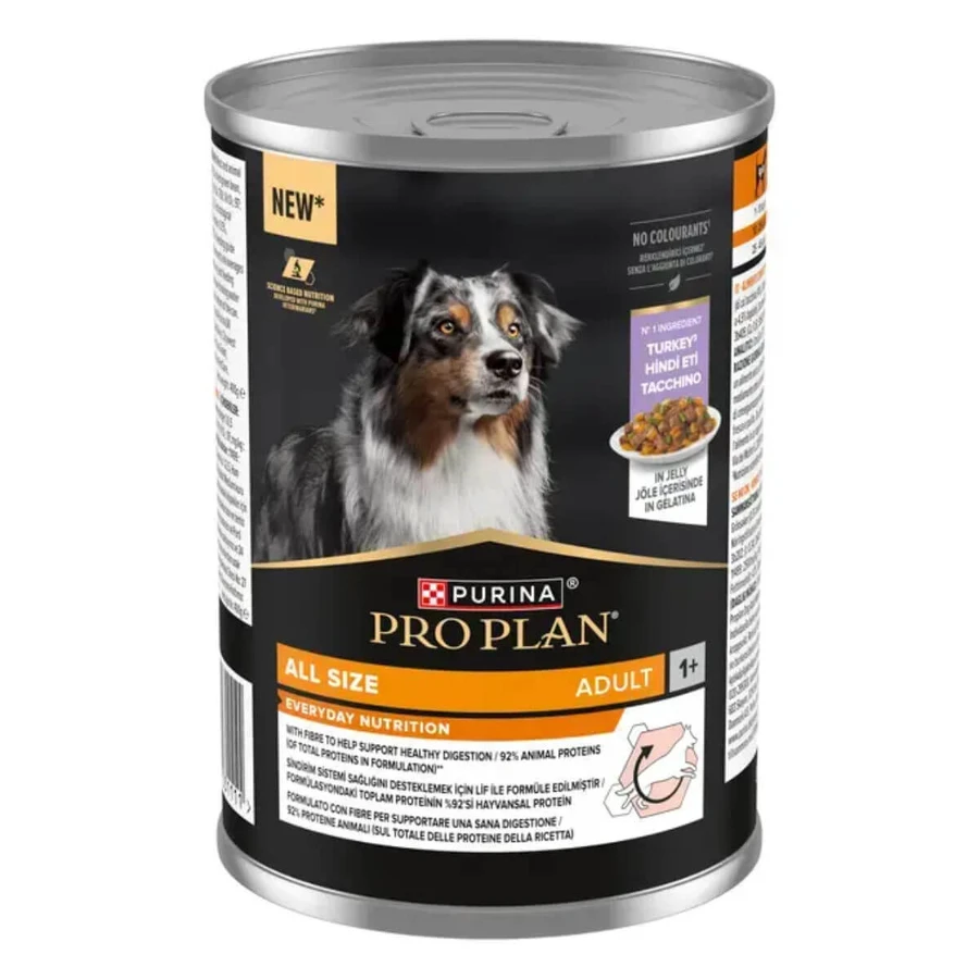 PURINA Pro Plan Everyday Nutrition, XS-XL, dinde, nourriture humide en conserve pour chiens, (en aspic), 400g