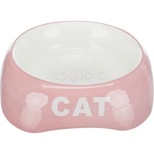 TRIXIE Cat, comedero para gatos, asimétrico, cerámica, varios colores, 0,2l, ⌀13cm