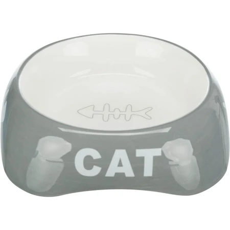 TRIXIE Cat, comedero para gatos, asimétrico, cerámica, varios colores, 0,2l, ⌀13cm