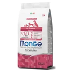 MONGE Natural Superpremium Monoprotein, XS-XL, Beef and Rice, dry food for dogs, 2.5kg