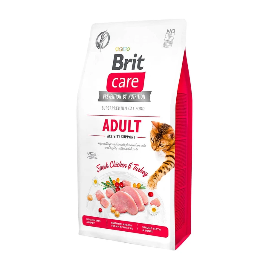 BRIT Care Adult Activity Support, Huhn und Pute, getreidefreies Katzentrockenfutter, hohe Aktivität, 400g
