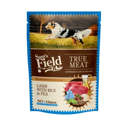 SAM'S FIELD, XS-XL, agneau et riz, sachet de nourriture humide pour chiens, (en aspic), 260g