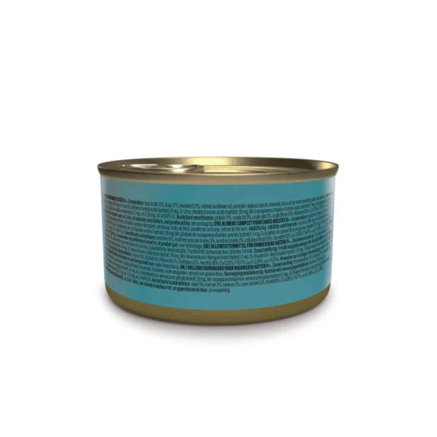 SCHESIR Silver, Atún y Caballa, comida húmeda en lata sin cereales para gatos senior, (en sopa), 70g