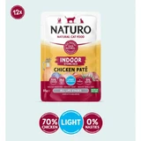 NATURO Indoor Sterilized, Pollo, sobre de comida húmeda sin cereales para gatos esterilizados, (paté), 85g