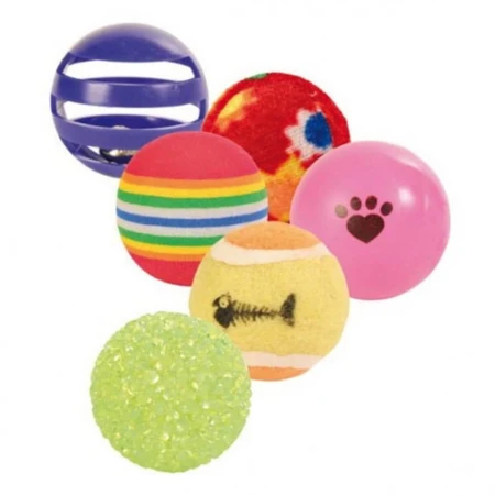 Trixie, verschiedene Ballspielzeuge, Katzen, multicolor, 3,5-4cm, 6 Stück