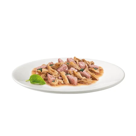 PURINA Gourmet Gold, 4 Geschmacksrichtungen (Rind und Huhn, Ente und Pute, Fisch mit Spinat, Kaninchen und Leber), Multipack, Katzennassfutter in Dosen, (in Sauce), 85g x 4