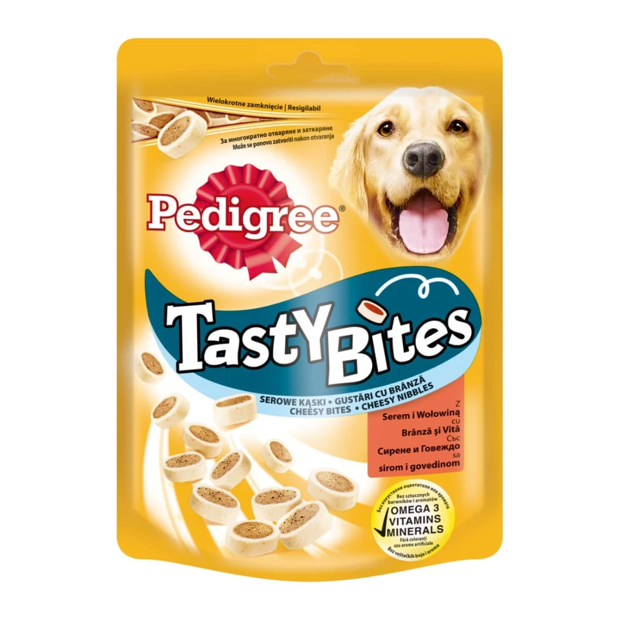PEDIGREE Tasty Bites, friandises pour chiens, friandises au fromage pour chiens, 140g