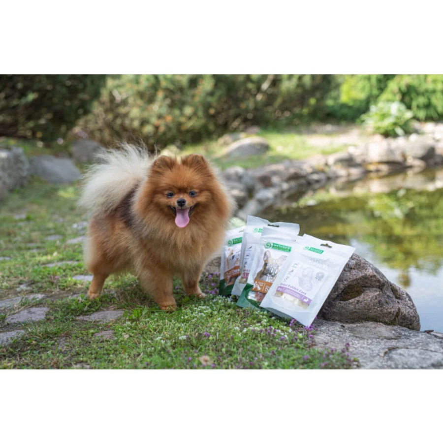 NATURES PROTECTION Superior Care Konijnenhart Bijt, XS-XL, Konijn en Hart, beloningszakje, honden, 75g