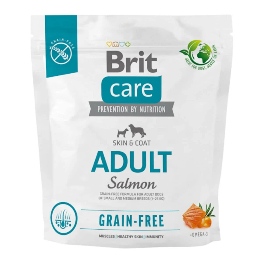 BRIT Care Grain-Free Adult, XS-M, Zalm, graanvrij droogvoer voor honden, huid & vacht, 1kg