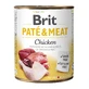 BRIT Pate & Meat, Chicken, nourriture humide en boîte sans céréales pour chiens, (pâté avec morceaux de viande), 800g