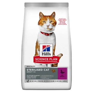 HILL'S SCIENCE PLAN Adult Sterilized, Duck, dry food for sterilized cats, 3kg