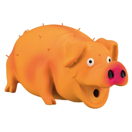 Trixie, toy pig with spikes dogs, with original sound, latex, 21cm, multicolor