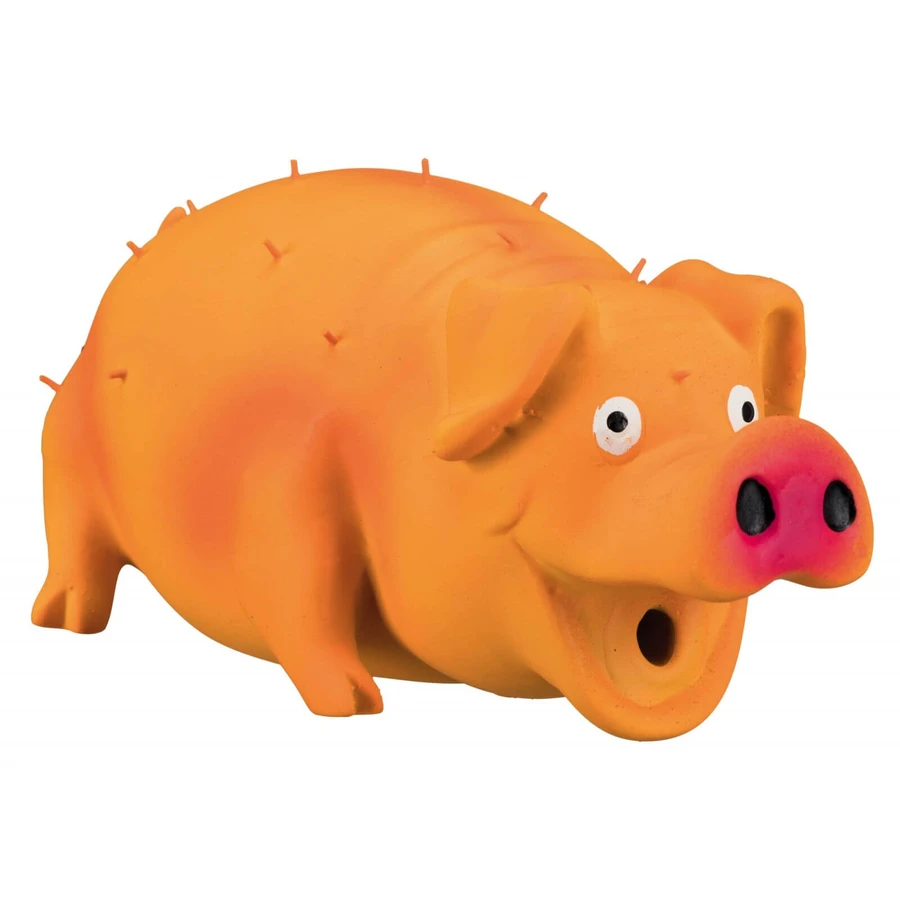 Trixie, toy pig with spikes dogs, with original sound, latex, 21cm, multicolor