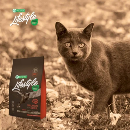 NATURES PROTECTION Lifestyle Lifestyle Sterilized, Salmon and Krill, dry food cereal-free for sterilized cats, 400g