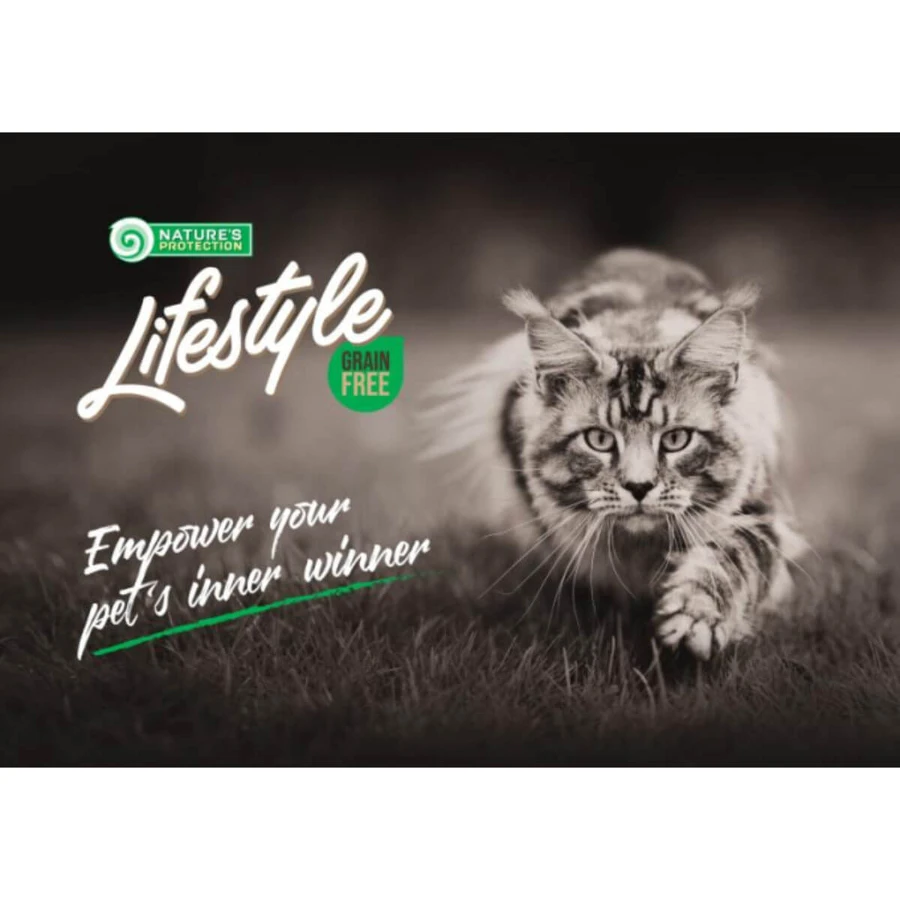 NATURES PROTECTION Lifestyle Lifestyle Sterilized, Salmon and Krill, dry food cereal-free for sterilized cats, 400g