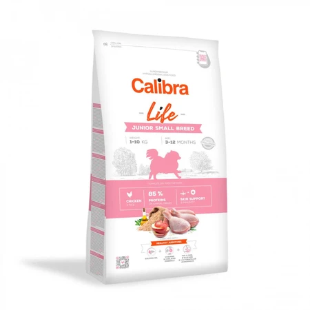 CALIBRA Life Junior Small Breed, XS-S, Huhn, getreidearmes Trockenfutter für junge Hunde, 1,5 kg