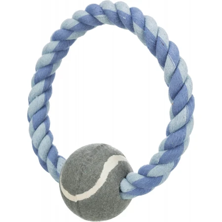 TRIXIE, touwtjespeeltje met tennisbal voor honden, 6cm x 18cm, veelkleurig