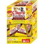 INABA Churu Churu Fun Bites, Pollo y Queso, caja de recompensa para gatos sin cereales, 96g
