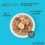 SCHESIR After Dark, Kip en Kwartelei, nat kattenvoer zonder granen in blik, (in soep), 80g