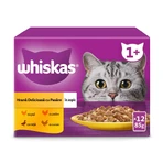 WHISKAS 1+ Poultry Feasts Selections, Poultry, sachet de nourriture humide pour chats, (en aspic), multipack, 85g x 12