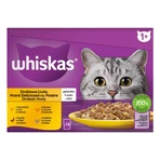 WHISKAS 1+ Poultry Feasts Selections, Poultry, sachet de nourriture humide pour chats, (en aspic), multipack, 85g x 12