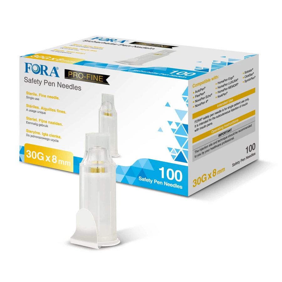FORA Insulinepen Veiligheidsnaalden 30G 8mm / 100 stuks